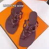 Multicolor Flat Flip-flops tofflor Sandaler Lady Fashion Metal Beach Slides för sommaren 35-41 BBC01