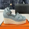 AAA Tasarımcı Sandalet Kadın Yüksek Topuk Sandalet Yaz Su Geçirmez Platform Kalın Sole Sandals Lüks Yüksek Son GÜNEY DERİ MATSUTAKE Dokuma Topuk Eğim Topuk Sandalet