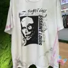 Men's T-Shirts Oversized Saint T-shirts Splashing Ink Make Old Devil Fragment Short Sled Tops Tees Vintage Streetwear White Men Women Tshirt J240419