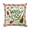 Pillow Christmas Decorative Case 18x18 pouces Throws thewscase Cartoon Candy Stripe Lettre de lettre de Noël décor