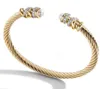 Ювелирный модный браслет женский тканый стальной веревку, инкрустированная Haoshi Stainls Steels 18k Gold Open Bracelet6351821