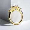 Solitaire Ring 5 ct Moissanite 925 Sterling Silver Three Stone Ring Engagement Yellow Color Ring For Women d240419