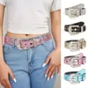 Riemen mode dames riem sprankelende strass decoratie pu lederen buckle matching jurk jeans voor dame 5 kleur b9y7