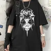 メンズTシャツゴスY2K服ヒップホップTシャツ女性用カワイイ衣類アニメレディースTシャツ闇印刷TSスカルクロップトップTシャツT240419