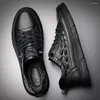 Casual Shoes Designer Mens Leather Shoe Spring Autumn Fashion Soft Sules Sports Crocodile Pattern Board