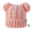 Crochet Girls Bons de tricot Kins Ups Double Balls Softs Double Balls Hiver Chapeau chaud 13 couleurs Extérieur Baby Pompom Caps de ski XCAWEFY3537 GC1124X2