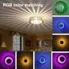 Lámpara de pared LED de girasol interior 3W Aluminio RGB Lámpara de apliques de pared con control remoto para los corredores de caminos de la sala de estar Decoración D1.0