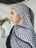 Vêtements ethniques kuffiyeh imprimés coton hijab foulard respirant soft long wraft avant foulard foulard hijabs musulman châle Ramadan