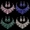 Vintage necklace earrings set women's 2-piece exaggerated light luxury jewelry new style bridal accessories