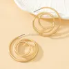 Other Circular Trend Fashion Women Earrings Personality Party Gifts Smooth Jewelry Gold Color Exaggerate Exquisite Temperament RG0081 240419