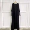 Ethnische Kleidung Muslim Out Abaya Kaftans Frauen Jilbabs Smocking Sleeve mit Strass Gebet Strickjacke Islamic Dubai Saudi Robe