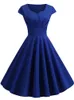 Roze zomerjurk dames v nek vintage gewaad elegante retro pin up feestkantoor midi jurken 240419