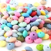 50st 12mm Lentil Silicone Pärlor Perle Dentition Diy Food Grade Baby Abacus Teether Pärlor Tinging Necklace Nursing Toy 240407