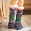 Dzianin Sockins Cartoon Christmas Treehouse Womens Gruby Sherpa Recane podszewki skarpet termiczne -christmaty dekoracje 16styles p072606 -Christmas