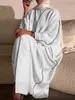 Vêtements ethniques Open Front Manches longues Abaya Robe de contraste élégant garniture maxi