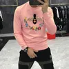 Designers New Autumn and Winter Men's Hoodie Animal Embroidery Bee Fashion Slim Fit Casual European Station Bottom Top