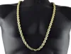 8mm Thick 76cm Long Solid Rope ed Chain 24K Gold Silver Plated Hiphop ed Chain Necklace For mens3461799