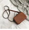 Draw String Damen -Ledermuster Crossbody Bag 2024 Mode kleine, feste Farben Schulterhandtaschen -Geldbörsen und Handtaschen