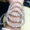 Link Bracelets Natural Freeform Kunzite Bracelet Crystal Healing Energy Bangles Yoga Meditation Jewelry Gifts 1PCS