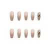 24pcs Rhinestone Design Fake Nails Shiny Bridal Women Lady party nail DIy Decorations Press On nail Tips False Nail Patch