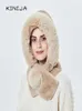 Mink Fur Hat Winter Femmes épaissis Cap chaude Cabille à capuche extérieur Ski Afficher Gorro Russie Protection d'oreille douce Y Bons 2201078194489