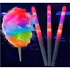 Colorful Cotton Candy Light Glowing Cones Luminous Marshmallow Cone Stick Party Favors Halloween Christmas Supply Flashing Color C0628x03