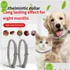 Dog Collars Leashes 38Cm/70Cm Pet Insect Repellent Collar Anti-Mosquito Antiparasitic Adjustable Cat Accessories To 8 Month Flea T Dhjmp