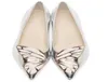 Sophia Webster Lady Patent Patent Butterfly Wings Bordado de bordado Flat Flat Profound Women039s Tamaño 3442Silver3755907