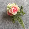 Decorative Flowers WeddingBobDIY Men Boutonniere Groom Groomsman Man Artificial Rose Wedding Flower Accessories Prom Party Suit Decoration