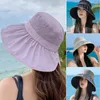 Berets breiter Krempe Fischermütze tragbarer atmungsaktives Anti -UV -Eimer Sonnenvisor Cap Sommer