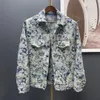 Kadın Ceketler Denim Ceket Yıkama Mavi Tasarımcı Kadın Düğme Mektupları Gömlekler Kadın Tasarımcı Ceketler Sıkıntı Kot S-XL