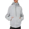 Sport Hooded Sweatshirt Half Zipper New Yoga Wear Jacka Solid Color Pocket Casual Long Sleeve Workout Top