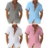 Herren lässige Hemden Männer Strandhemd Turndown Kragen kurze Ärmeln Einer Brenne Sommerfarbe passendes Urlaubsurlaub Top Kleidung