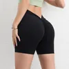 Aktive Shorts 18 Farben V-förmige Hüfte Nylon Frauen Yoga Fitnesshosen Radfahren elastische eng atmungsable sportliche Kleidung