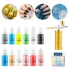 10 ml akrylfärgbläckuppsättning 12st DIY Airbrush Nail Art Inks Airbrush Pigment för spraykonst Nagelstencils Målning Nagelkonstverktyg 240409