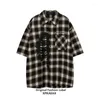 Chemises décontractées pour hommes xpkaeax marque de mode originale Summer Summer Loose Half Mancheve Style Iondure Plaid court
