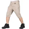 Herren -Shorts Hosen Feste Farben Multi -Taschen Sommer Entspannte Fit Straight Cargo Streetwear