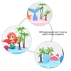 Decorative Flowers 25 Pcs Palm Model Tree Simulation Mini Plam Cake Decorations Paper Cup Hawaiian