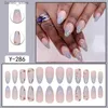 Upas falsas 24 piezas Línea de oro Almond Nails Ins Simple Press on Nails Patch Nail Beauty Clawe uñas Falsas para niñas Cubierta llena portátil Y240419