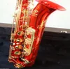 Nouveau saxophone de baryton surface rouge unique motif de dragon chinois magnifiquement sculpté avec une touche F faible, une touche F peut personnaliser le logo5231886