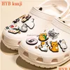 Accessoires de pièces de chaussures Hybkuaji Cat personnalisé Mom Mom Paw Charms Chaussures de gros décorations PVC Boucles pour livraison de gouttes DHGFG