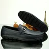 Casual skor män äkta läder mäns loafers mockasins handgjorda glid på andningsbar båtmode sommarlägenheter storlek 37-46