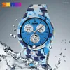 Avanadores de pulso Skmei Original Military Camouflage Series of Electronic Watches Three Times Time Stopwatch Timing Alarm a hora inteira 2109