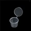 Take Out Containers 100Pcs Small Plastic Disposable Sauce Cups Food Storage Clear Package Box&Lid