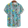 Camicie casual da uomo hawaiano palma da stampa 3d camicia per uomo cool estate street top a maniche corta