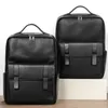 Backpack Men's Genuine Couather Style Male School Fit para Laptop de 15,6 polegadas Men Mochila