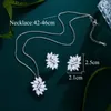 Necklace Earrings Set ThreeGraces Sparkling Marquise Cut Cubic Zirconia Leaf Stud And Pendant Party Jewelry For Women T1024
