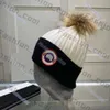 Designer Knitted Hat Ins Popular Canada Winter Hats Letter Goose Pom Beanie Warm Wool Caps Winter Skiing Outdoor Cold Protection 7 Colos 303