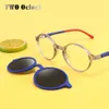 Lunettes de soleil aimant pour enfants 2 couches anti uv polarisés Clips de soleil sur verres sans verres transparents