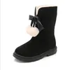 Boots Little Girl Fashion Princess Shoes Filles Automne Hiver chaud Plus Velvet Enfants Snow Cotton Boot Short Hairball